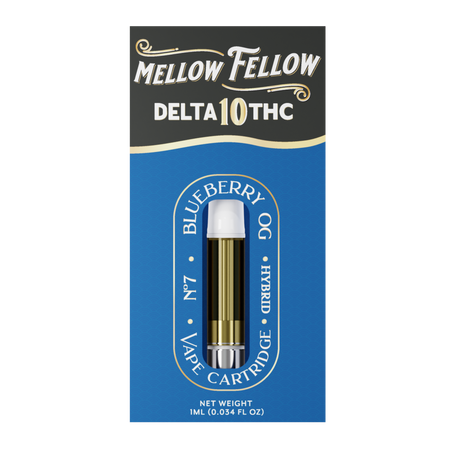 Mellow Fellow Delta 10 1ml Vape Cartridge Blueberry OG Best Sales Price - Vape Cartridges