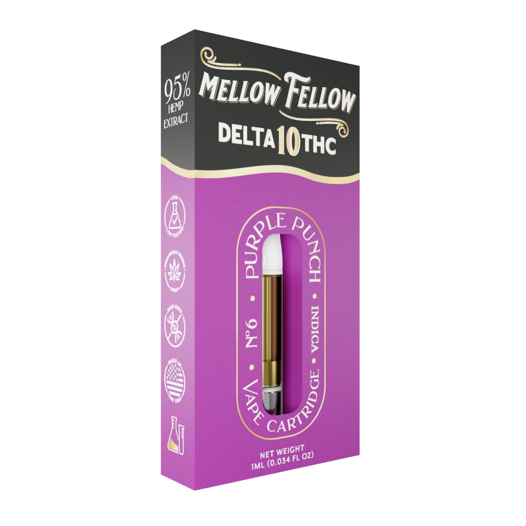 Mellow Fellow Delta 10 1ml Vape Cartridge Purple Punch Best Sales Price - Vape Cartridges