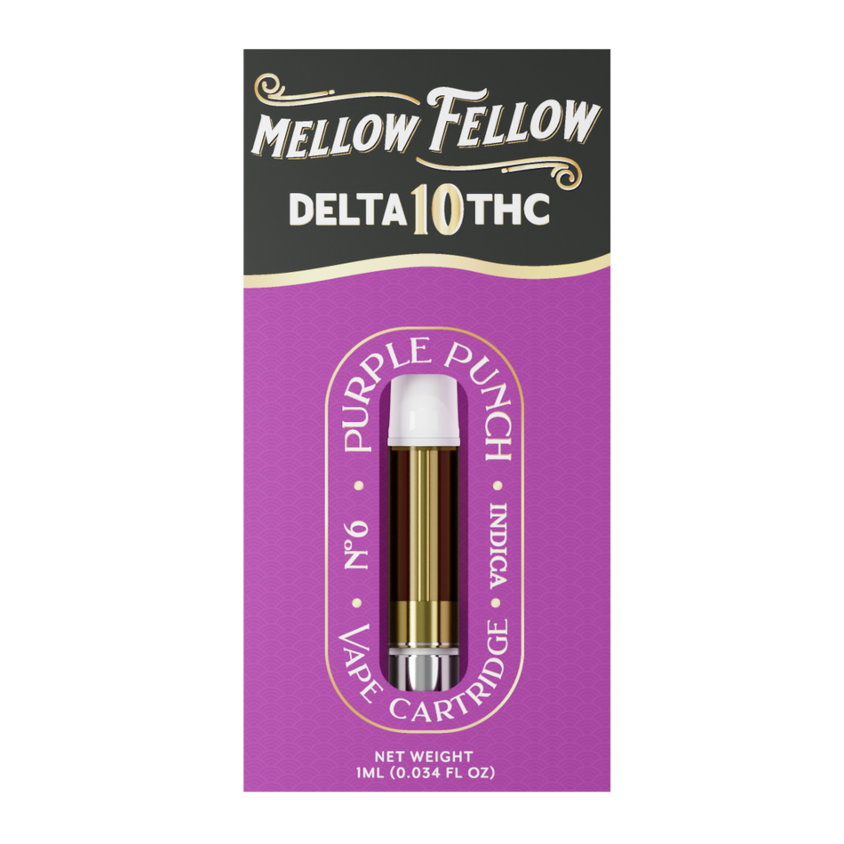 Mellow Fellow Delta 10 1ml Vape Cartridge Purple Punch Best Sales Price - Vape Cartridges