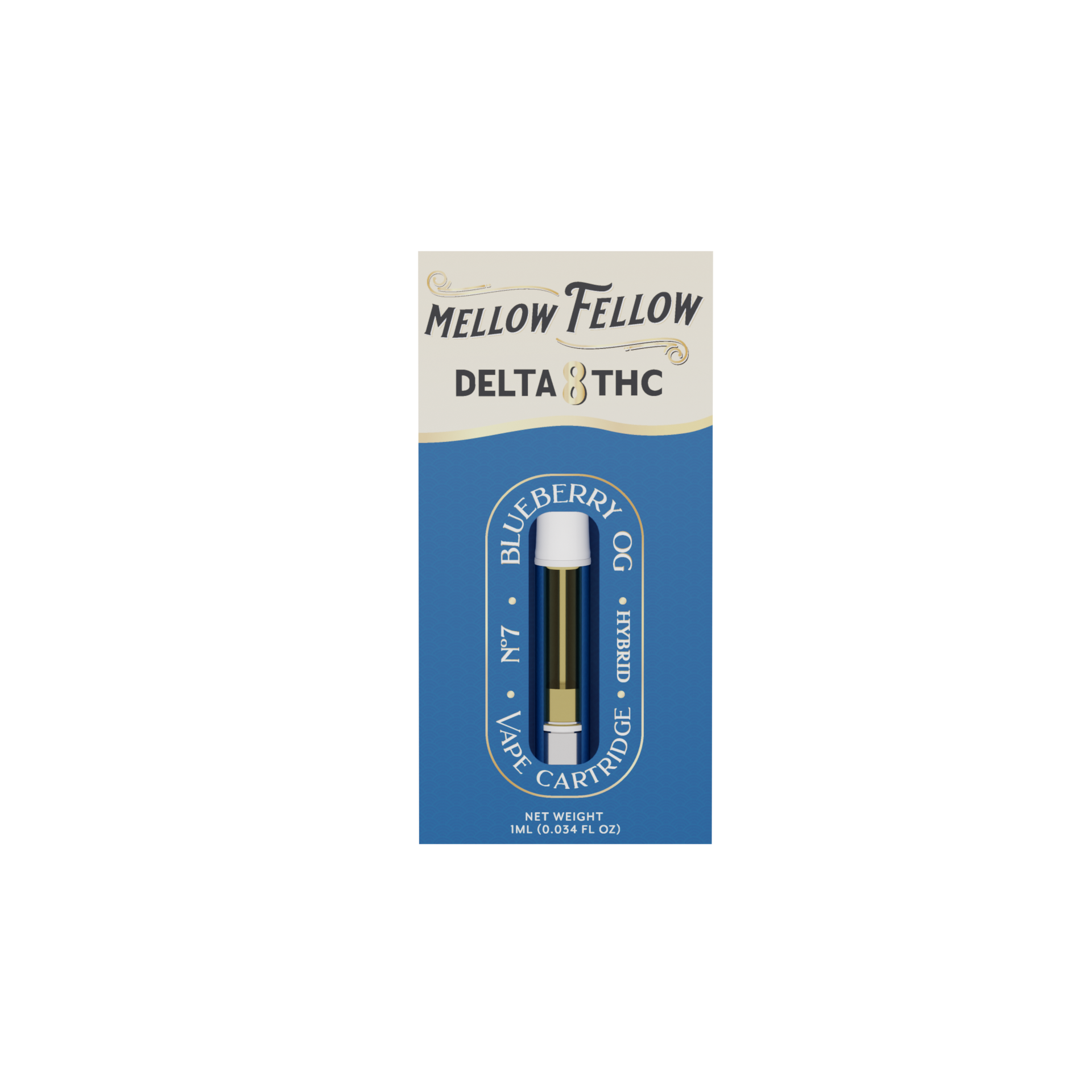 Mellow Fellow Delta 8 1ml Vape Cartridge Blueberry OG Best Sales Price - Vape Cartridges
