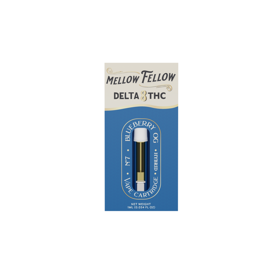 Mellow Fellow Delta 8 1ml Vape Cartridge Blueberry OG Best Sales Price - Vape Cartridges
