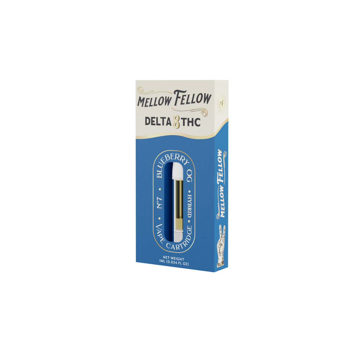 Mellow Fellow Delta 8 1ml Vape Cartridge Blueberry OG Best Sales Price - Vape Cartridges