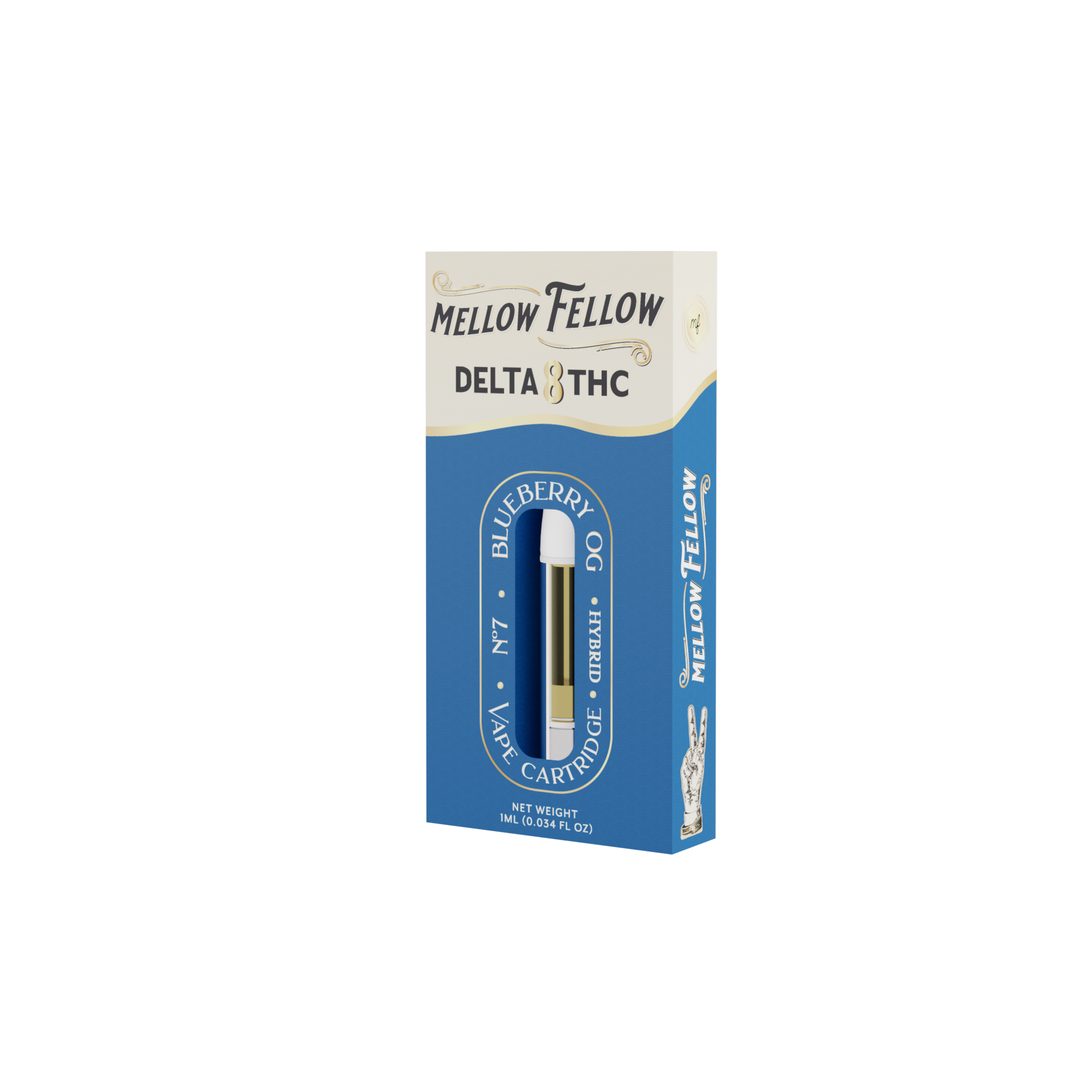Mellow Fellow Delta 8 1ml Vape Cartridge Blueberry OG Best Sales Price - Vape Cartridges