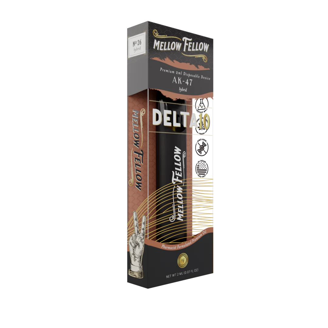 Mellow Fellow Delta 10 THC Premium 2ml Disposable Vape AK-47 Best Sales Price - Vape Pens