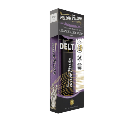 Mellow Fellow Delta 10 Premium 2ml Disposable Vape Granddaddy Purp Best Sales Price - Vape Pens