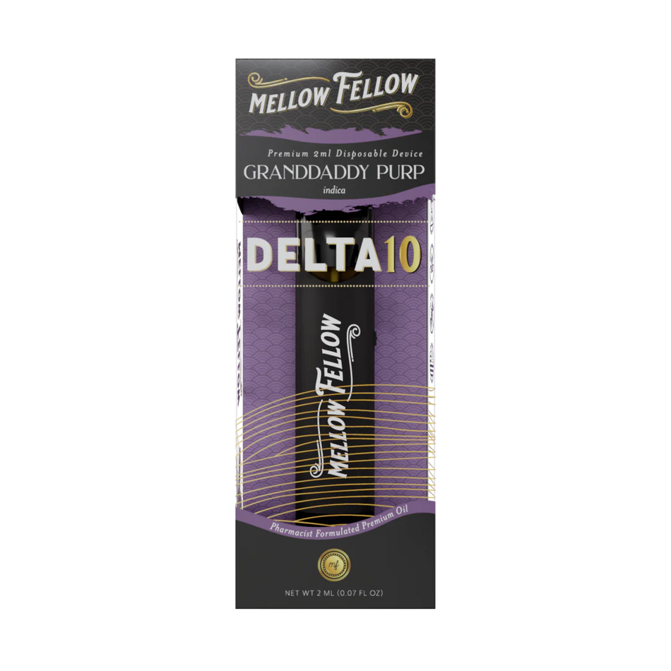 Mellow Fellow Delta 10 Premium 2ml Disposable Vape Granddaddy Purp Best Sales Price - Vape Pens