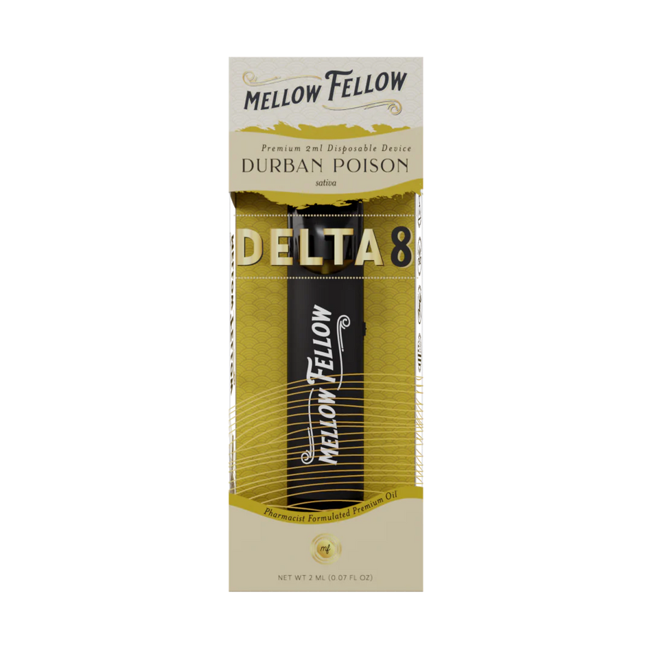 Mellow Fellow Delta 8 THC Premium 2ml Disposable Vape Durban Poison Best Sales Price - Vape Pens