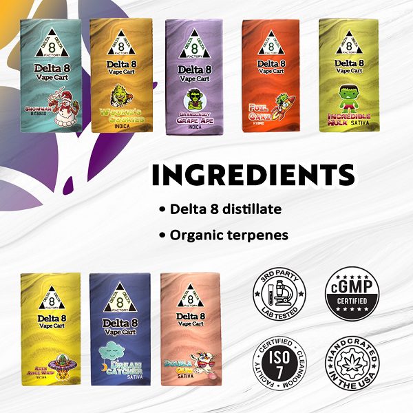 Delta 8 Factory Exotic Regular and Live Terpene Carts Best Sales Price - Vape Cartridges