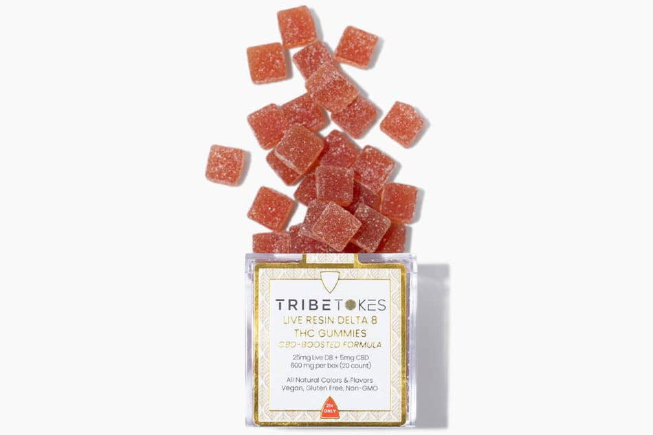TribeTokes Delta 8 THC Live Resin Gummies | 600mg | CBD-Boosted | Strawberry