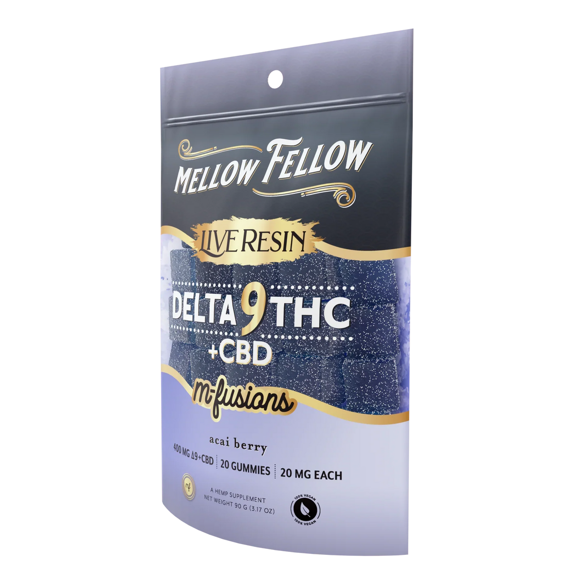 Mellow Fellow Delta 9 Live Resin Edibles 400mg - Acai Best Sales Price - Edibles