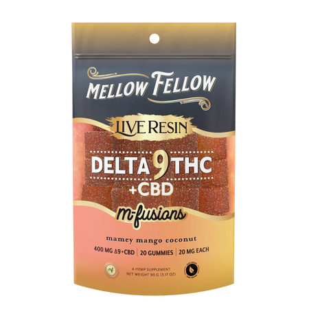 Mellow Fellow Delta 9 Live Resin Edibles 400mg - Mamey Mango Coconut Best Sales Price - Edibles