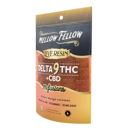 Mellow Fellow Delta 9 Live Resin Edibles 400mg - Mamey Mango Coconut Best Sales Price - Edibles