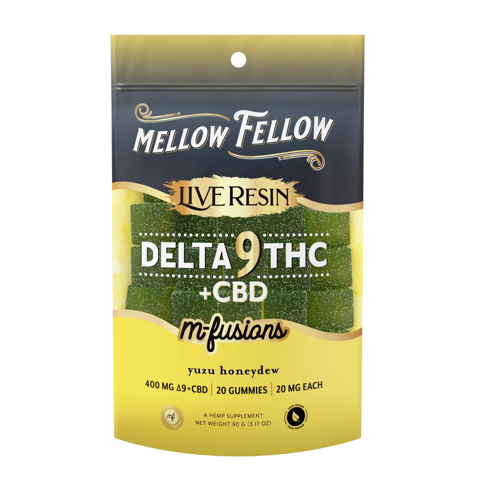 Mellow Fellow Delta 9 Live Resin Edibles 400mg - Yuzu Honeydew Best Sales Price - Edibles