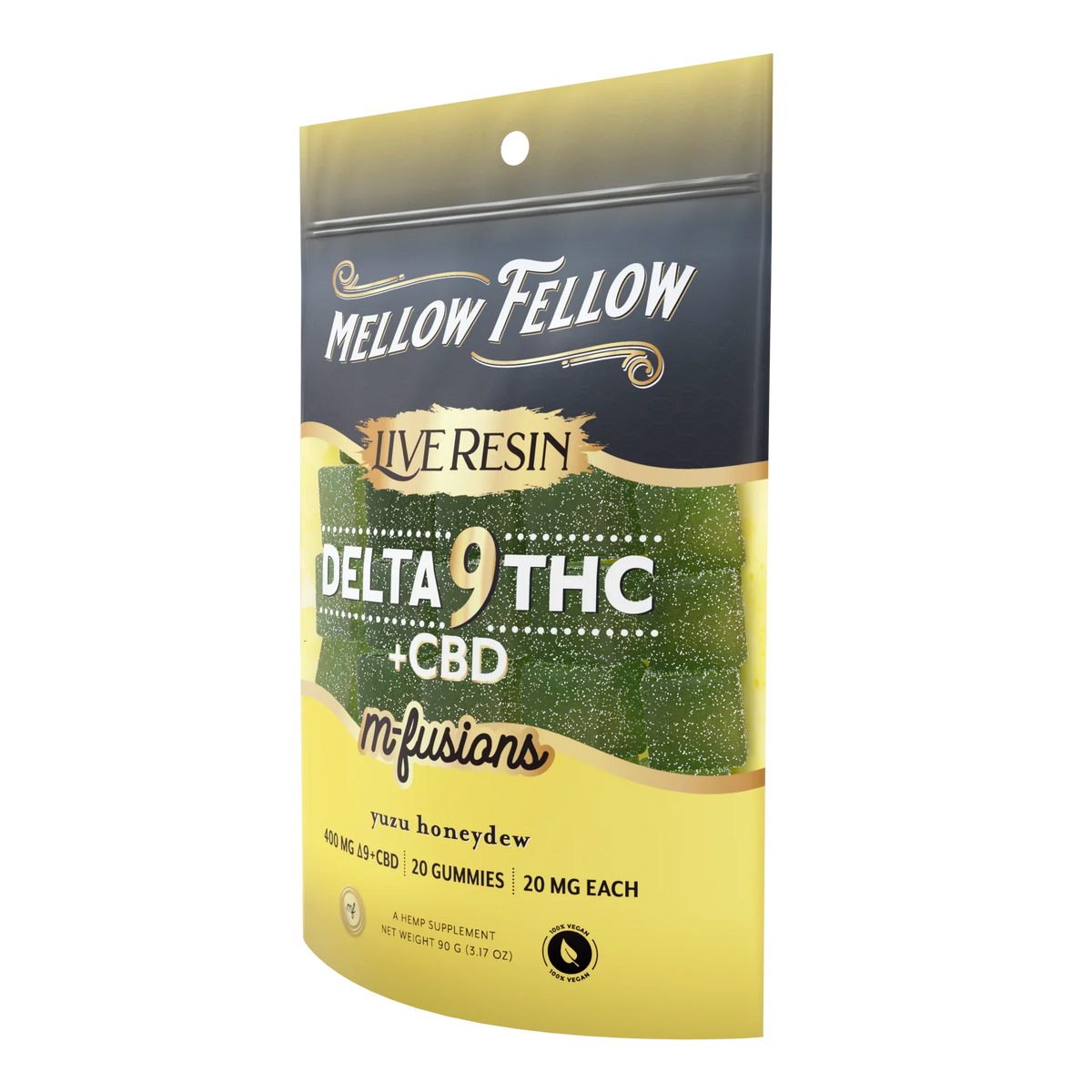 Mellow Fellow Delta 9 Live Resin Edibles 400mg - Yuzu Honeydew Best Sales Price - Edibles