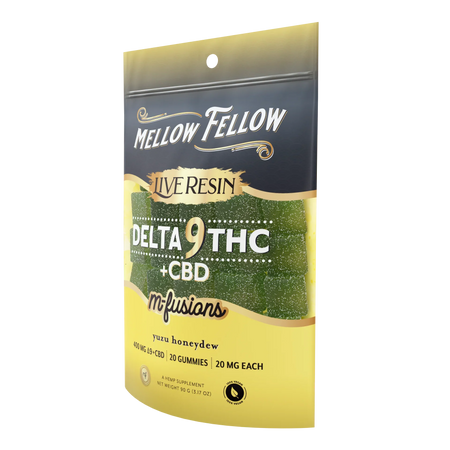 Mellow Fellow Delta 9 Live Resin Edibles 400mg - Yuzu Honeydew Best Sales Price - Edibles