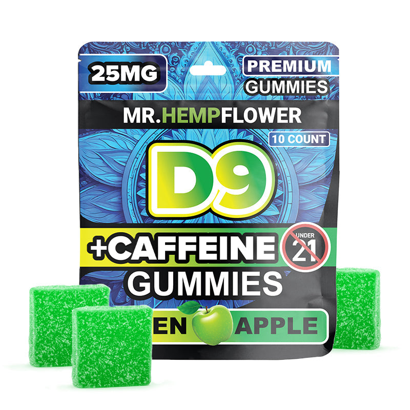 D9 Caffeine Gummies – 25mg Delta-9 + 50mg Caffeine