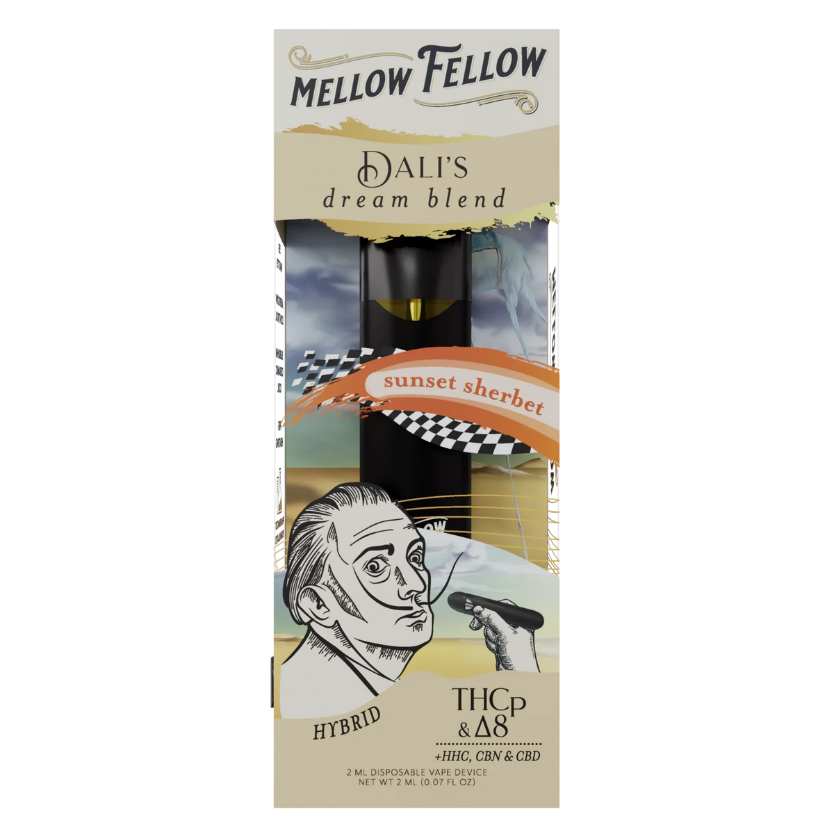 Mellow Fellow Dali's Dream Blend 2ml Disposable Vape Sunset Sherbet Best Sales Price - Vape Pens