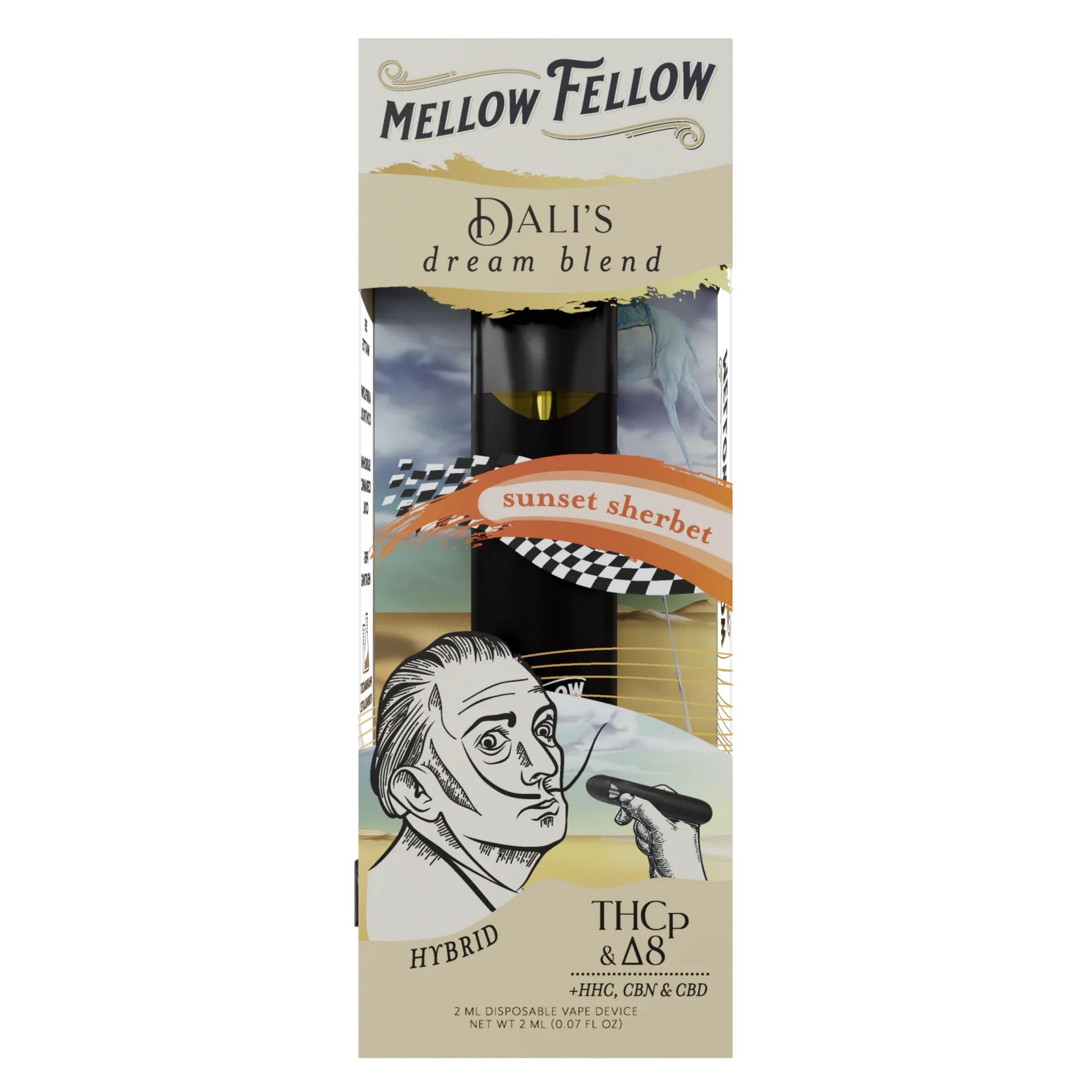Mellow Fellow Dali's Dream Blend 2ml Disposable Vape Sunset Sherbet Best Sales Price - Vape Pens