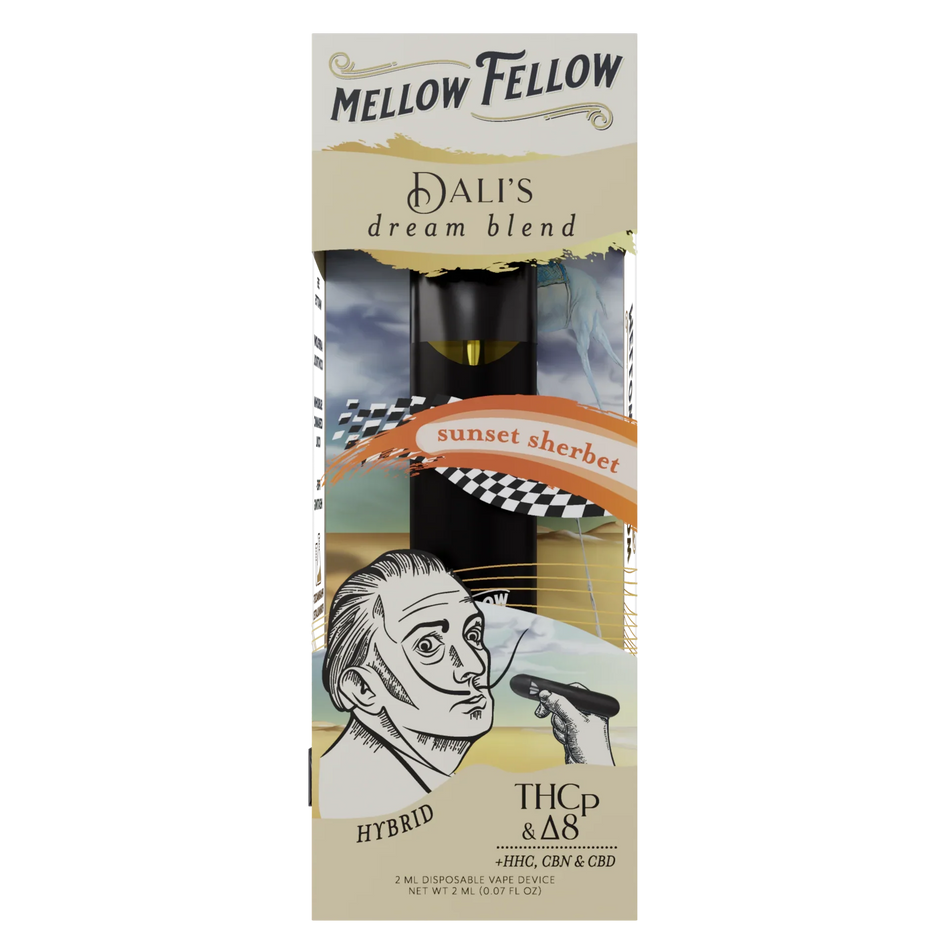 Mellow Fellow Dali's Dream Blend 2ml Disposable Vape Sunset Sherbet Best Sales Price - Vape Pens