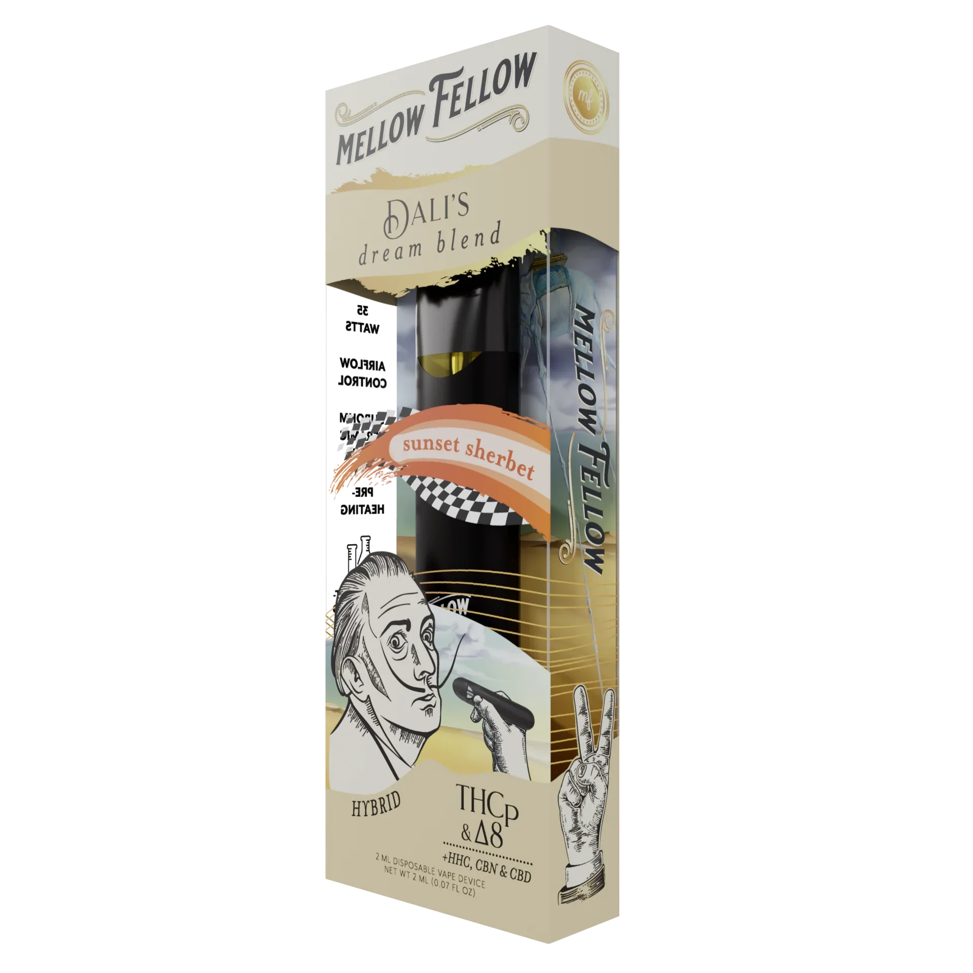Mellow Fellow Dali's Dream Blend 2ml Disposable Vape Sunset Sherbet Best Sales Price - Vape Pens
