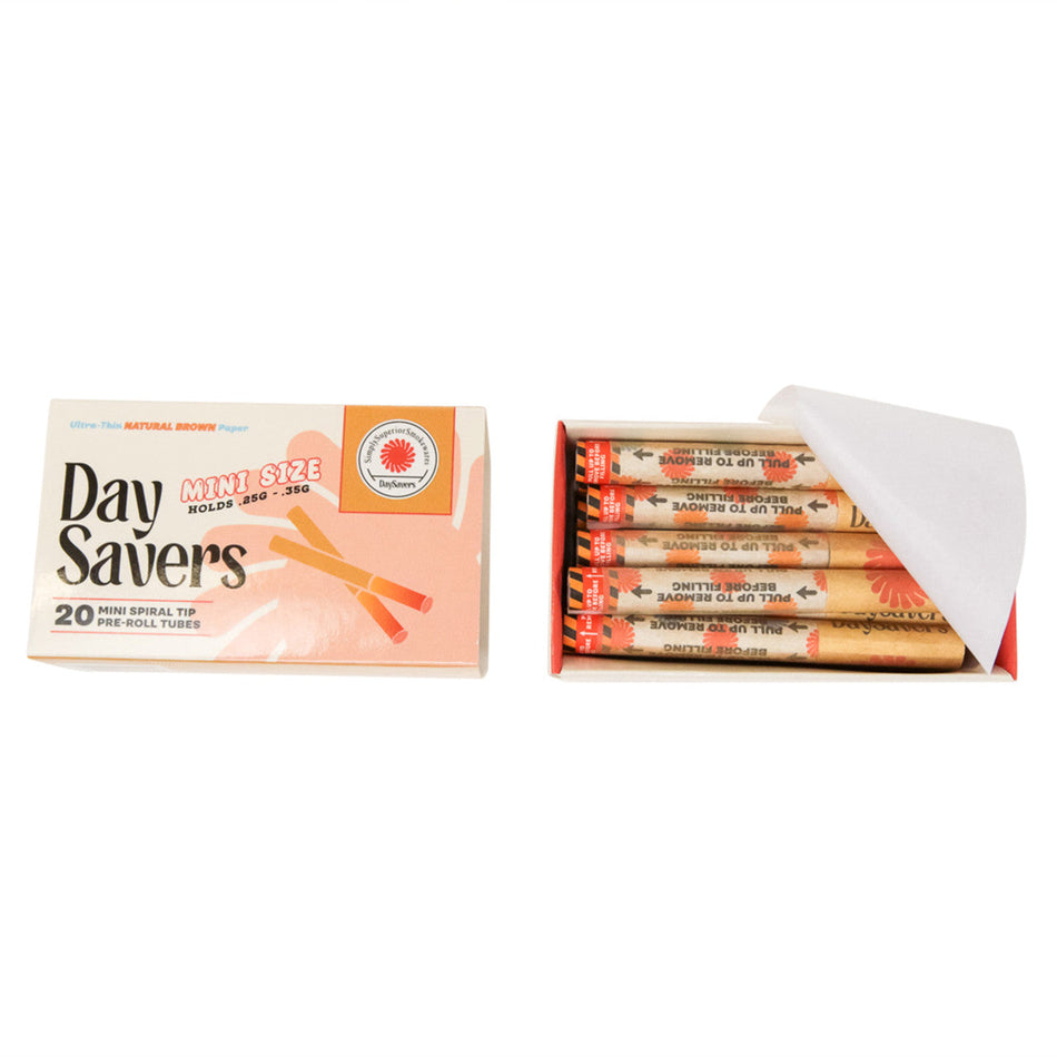 DaySavers Minis Natural Brown Artisan Pre Rolled Tubes - 20 Pack