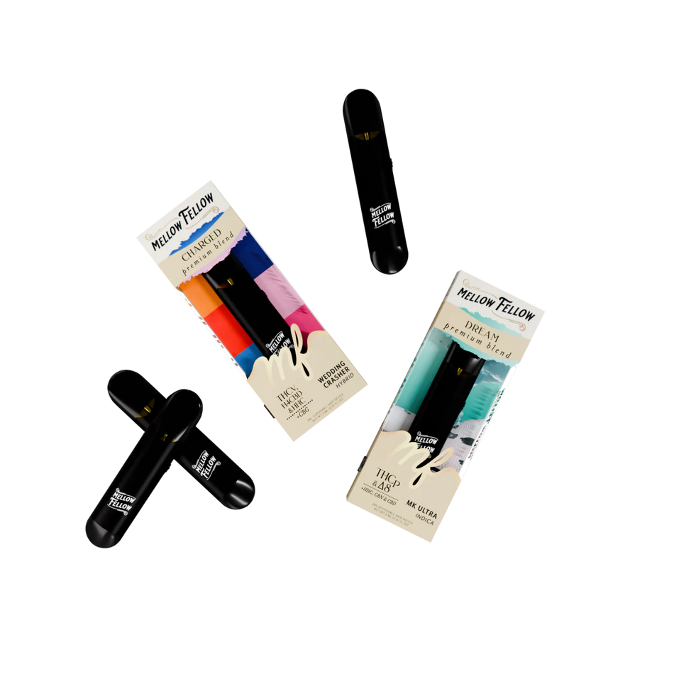 Mellow Fellow Charged (Wedding Crasher) & Dream (MK Ultra) 2ml Disposable Vape Day/Night Bundle (Hybrid/Indica)