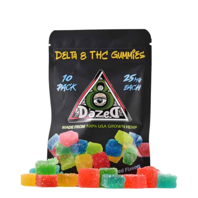 Dazed Delta 8 THC Gummies 250mg 10pc