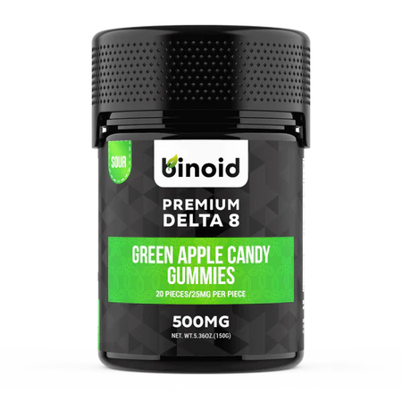 Delta 8 THC Gummies Green Apple Candy Binoid Best Sales Price - Gummies