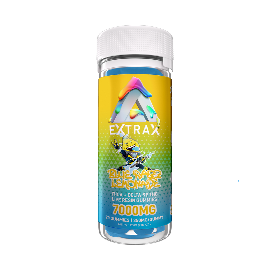 Delta Extrax Blue Razz Lemonade | Gummies THCa 7000mg | Adios Blend Best Sales Price - Gummies