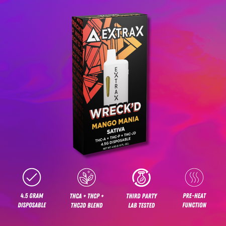 Delta Extrax Mango Mania | Disposable THCA 4.5G | Wreck’d Best Sales Price - Vape Pens