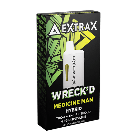 Delta Extrax Medicine Man | Disposable THCA 4.5G | Wreck’d Best Sales Price - Vape Pens