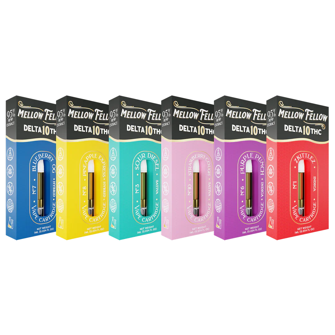 Mellow Fellow Delta 10 1ml Vape Cartridge Sampler (6 Pack) Best Sales Price - Bundles