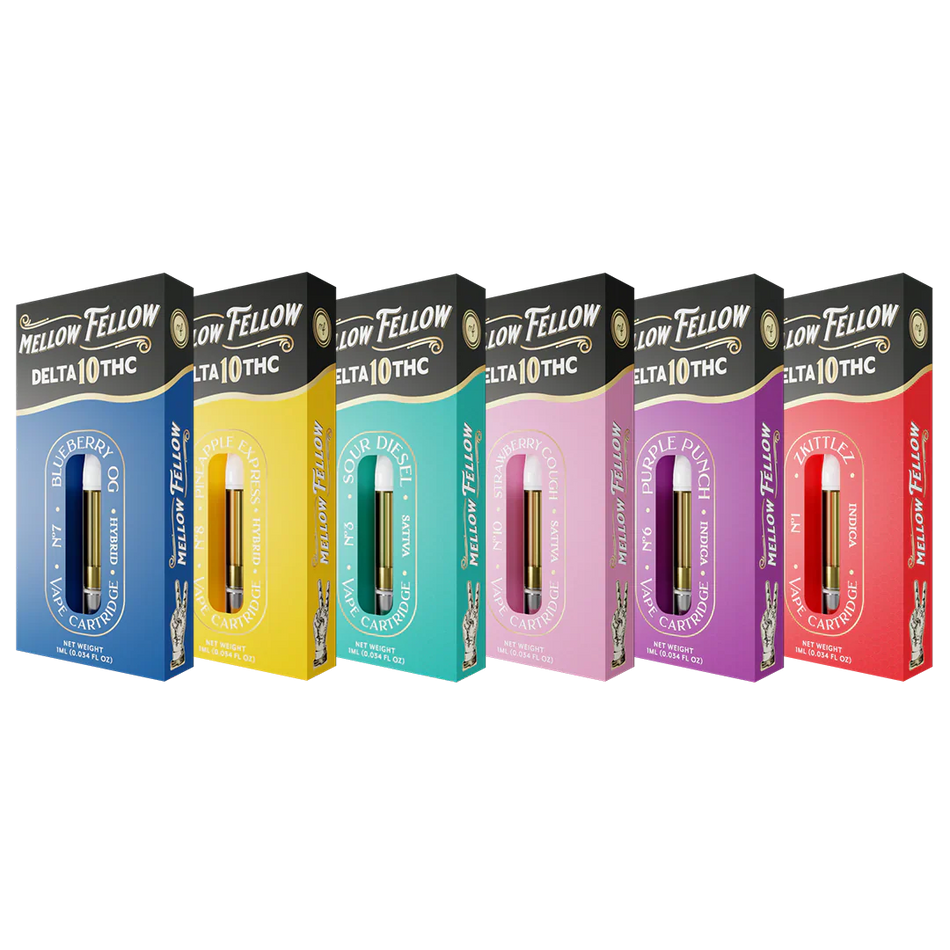 Mellow Fellow Delta 10 1ml Vape Cartridge Sampler (6 Pack) Best Sales Price - Bundles