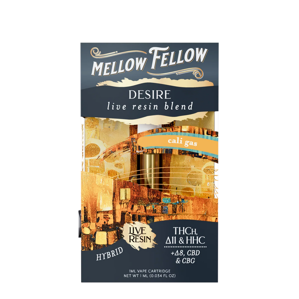 Mellow Fellow Desire Blend 1ml Live Resin Vape Cartridge - Cali Gas (Hybrid)