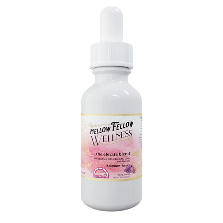 Mellow Fellow Wellness Tincture - Elevate Blend - Berry - 2000mg Best Sales Price - Edibles