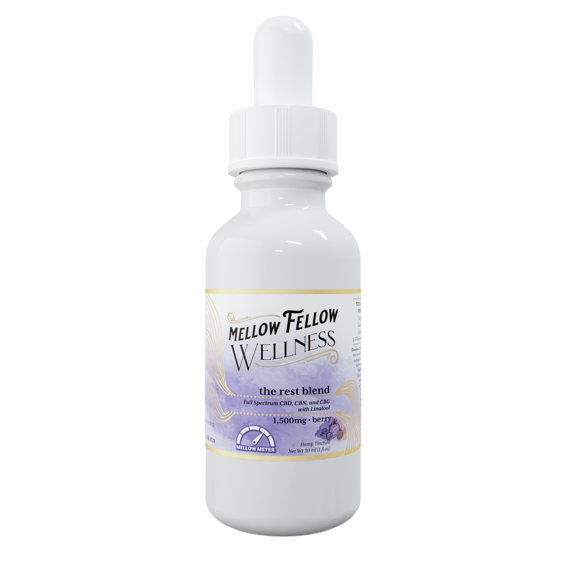Mellow Fellow Wellness Tincture - Rest Blend - Berry - 1500mg Best Sales Price - Edibles