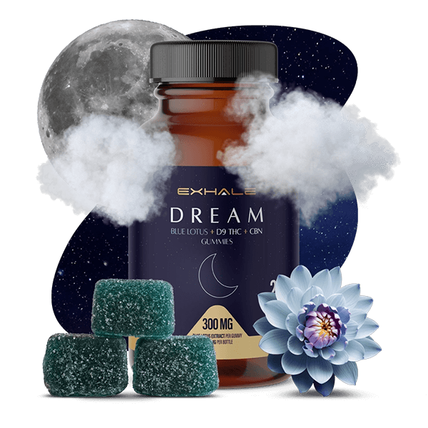 Exhale Blue Lotus Gummies (Blue Lotus + D9 + CBN + CBG)