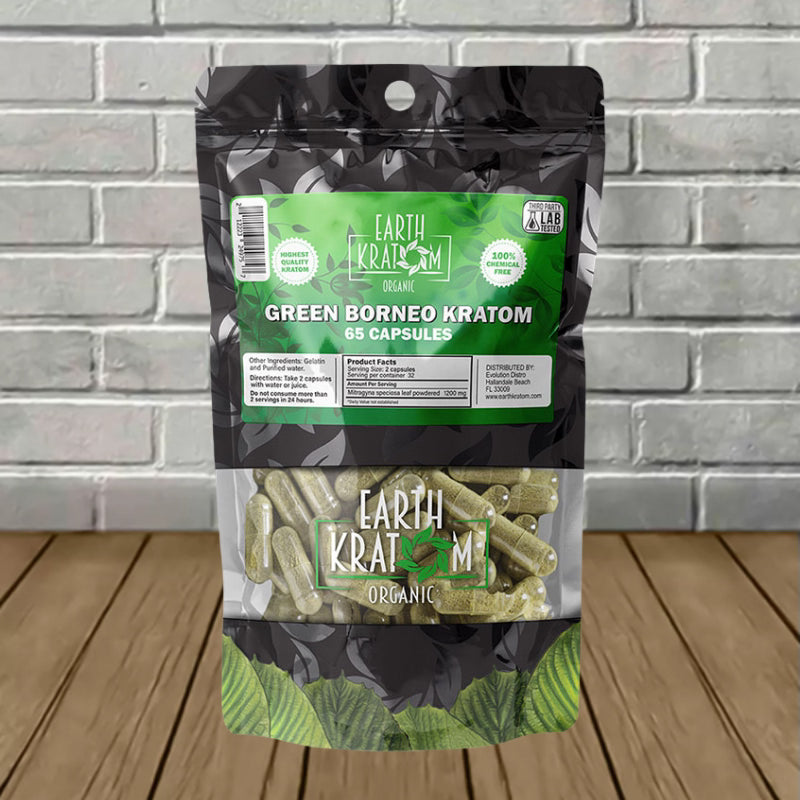Earth Kratom Green Borneo Capsules