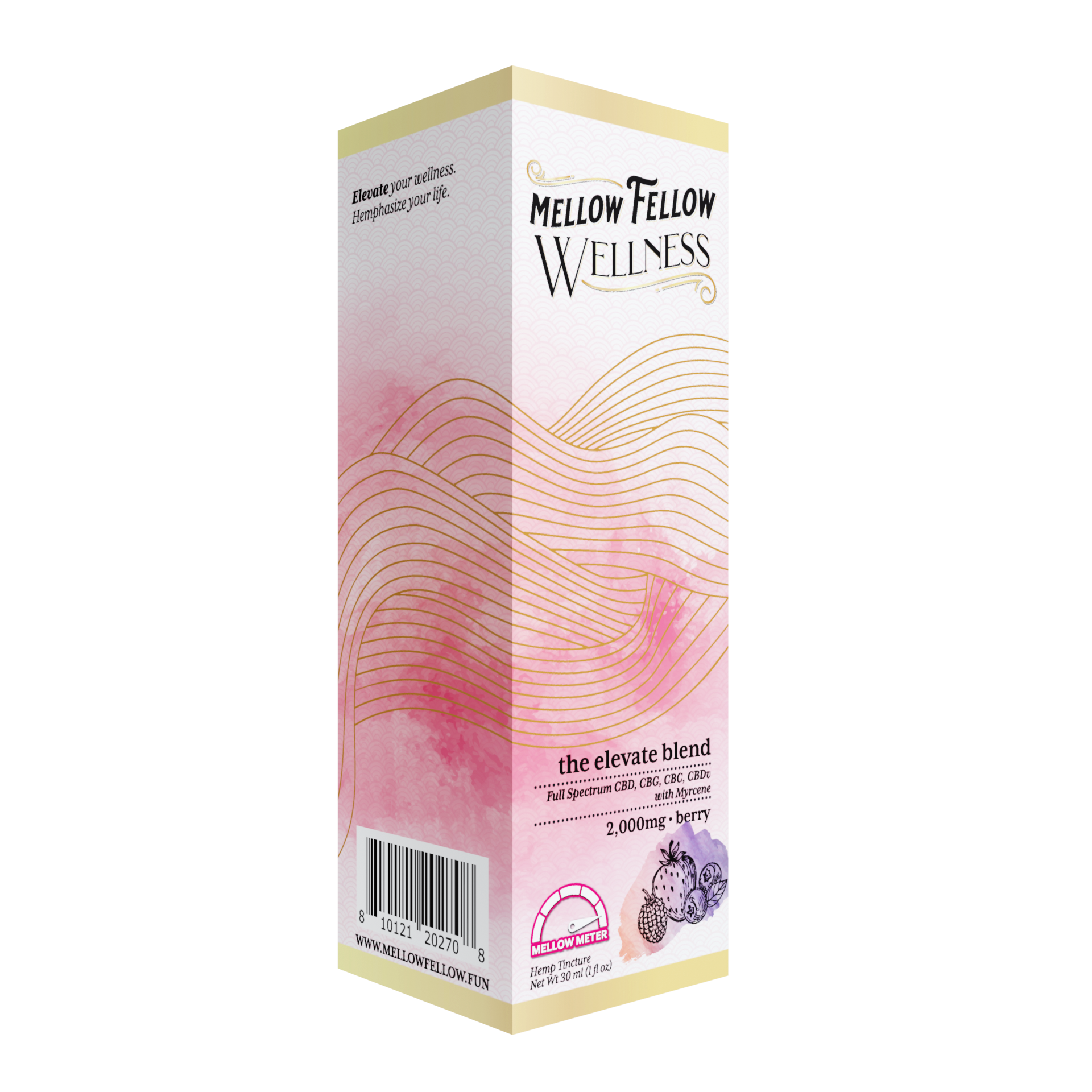 Mellow Fellow Wellness Tincture - Elevate Blend - Berry - 2000mg Best Sales Price - Edibles