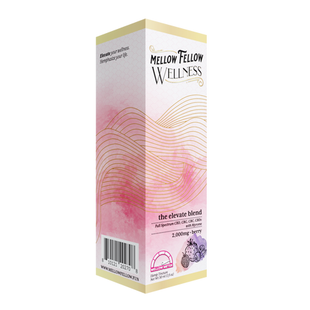 Mellow Fellow Wellness Tincture - Elevate Blend - Berry - 2000mg Best Sales Price - Edibles