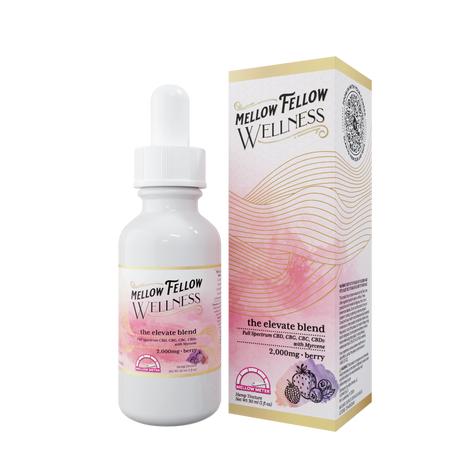 Mellow Fellow Wellness Tincture - Elevate Blend - Berry - 2000mg Best Sales Price - Edibles