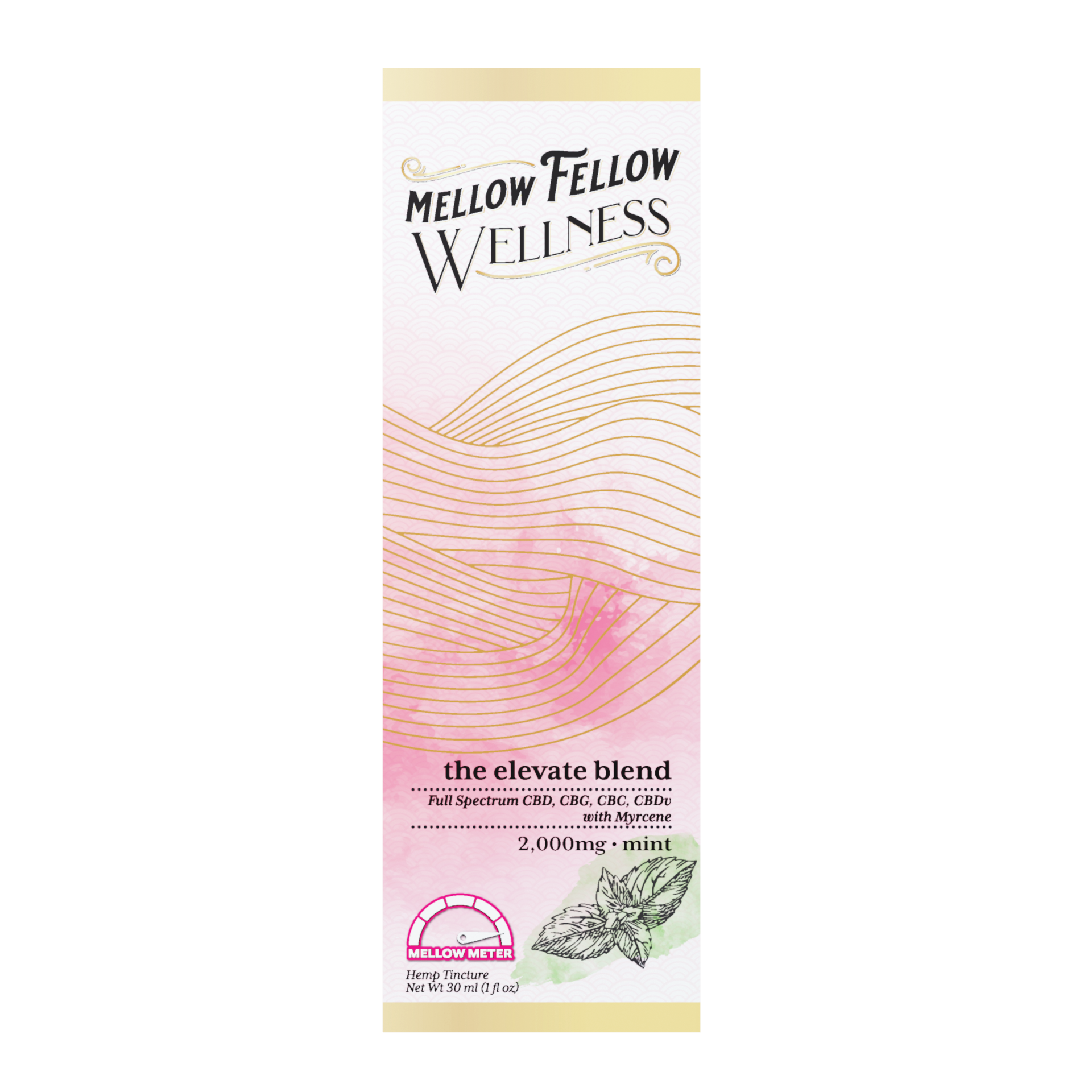 Mellow Fellow Elevate Blend CBD Tincture - 2000mg - Mint Best Sales Price - Edibles