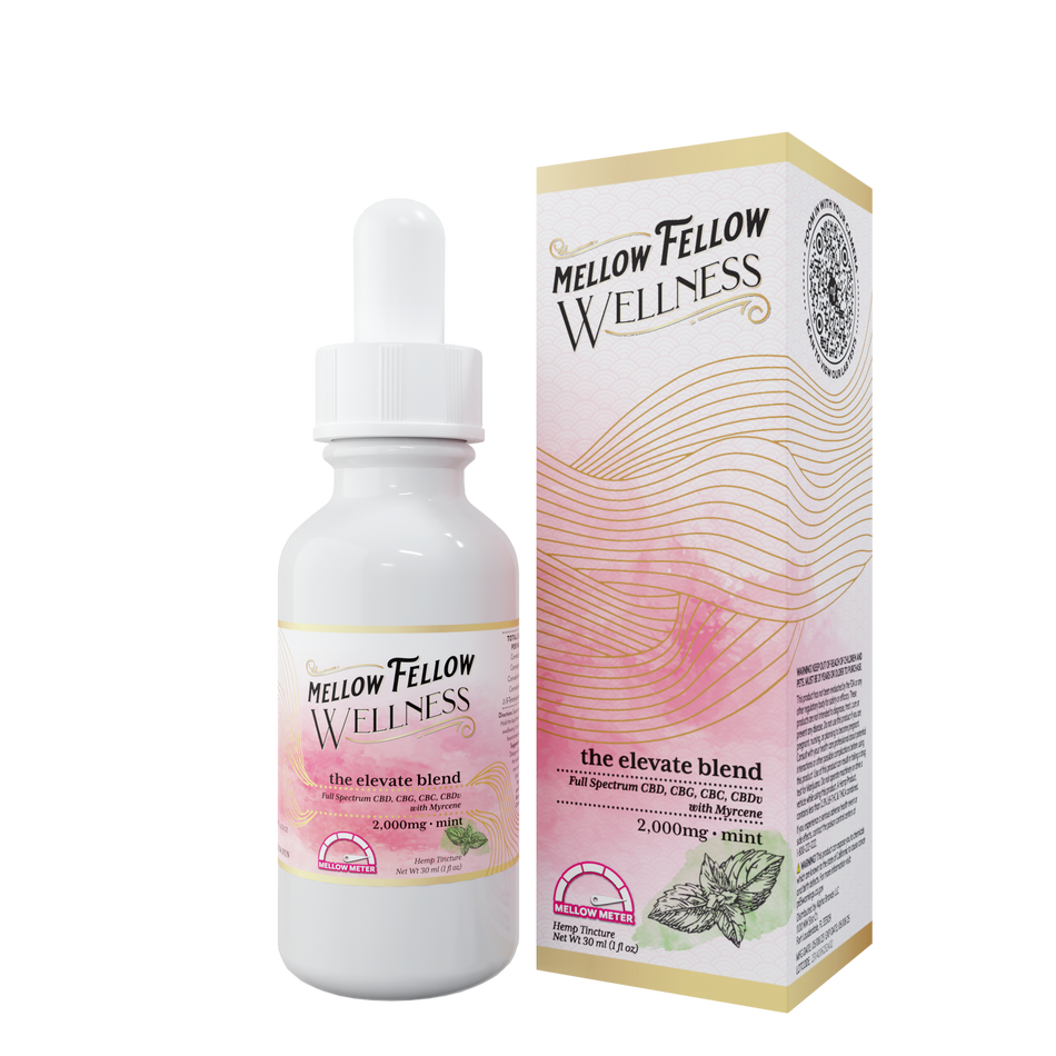 Mellow Fellow Elevate Blend CBD Tincture - 2000mg - Mint Best Sales Price - Edibles