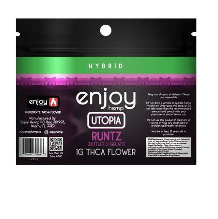 Enjoy Hemp 1g THCA Flower - Runtz for Utopia Best Sales Price - CBD