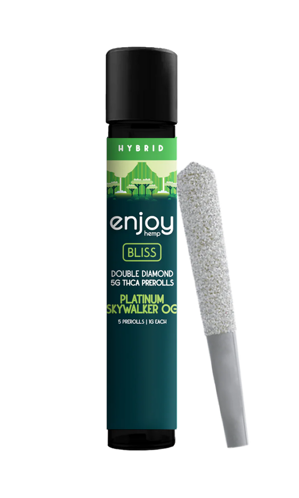 Enjoy Hemp 5g Mega Potency Double Diamond THCA Prerolls - Platinum Skywalker OG for Bliss (Hybrid)