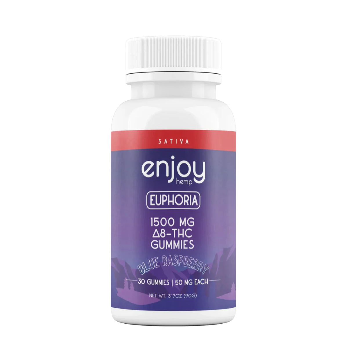 Enjoy Hemp Delta-8 THC Blue Raspberry Gummies 50mg Each Sativa Best Sales Price - Gummies