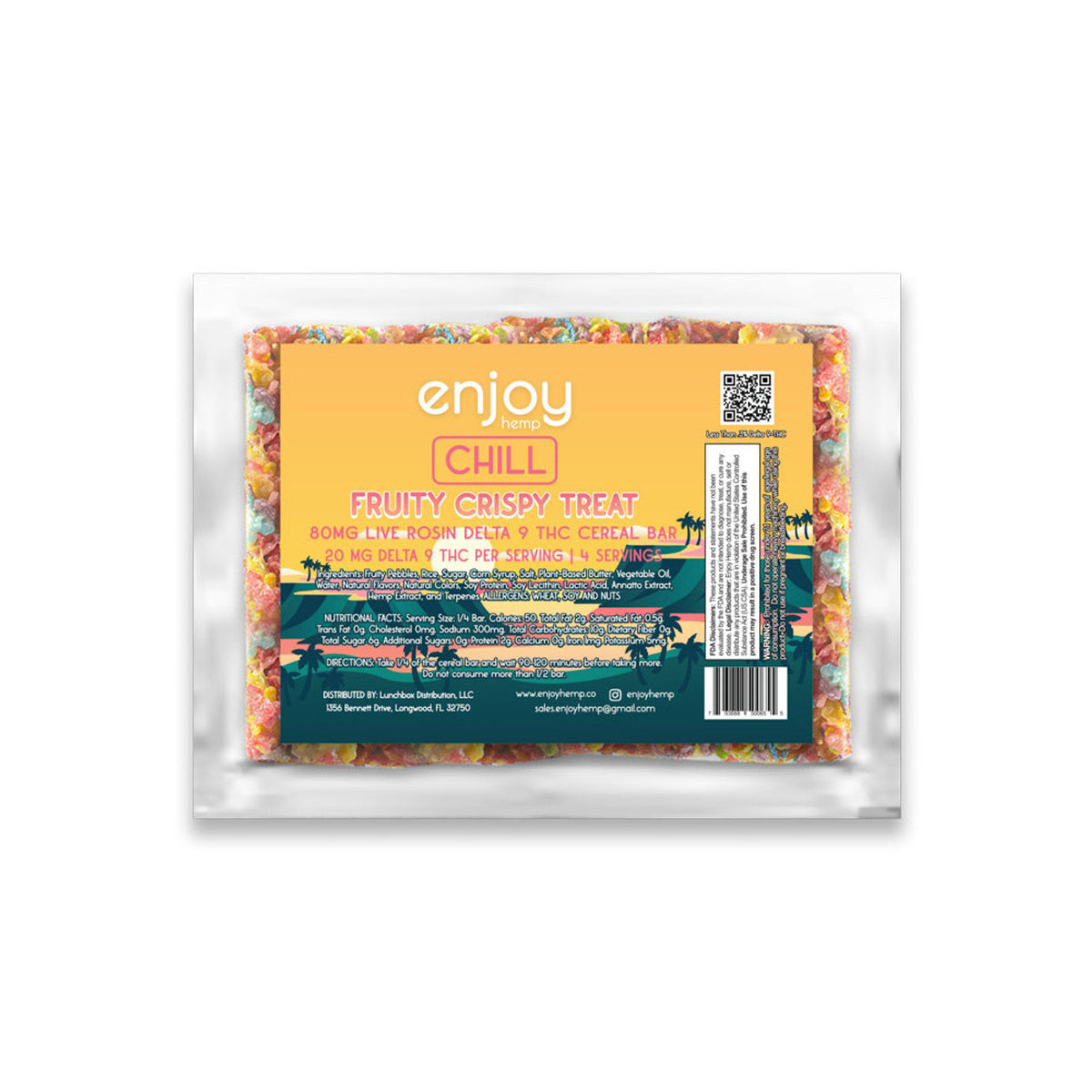 Enjoy Hemp Live Rosin Delta 9 THC Fruity Cereal Bar - Chill Indica Best Sales Price - Gummies