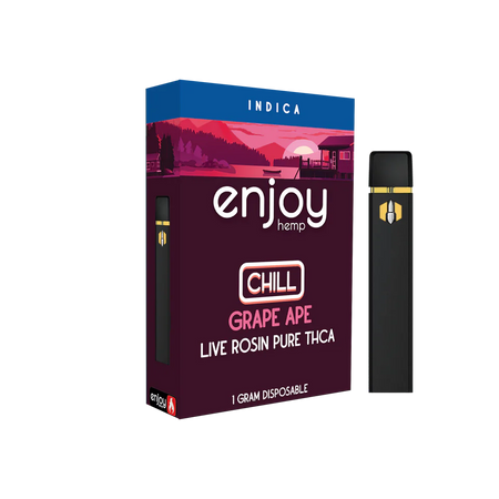 Enjoy Hemp Live Rosin Pure THCA 1ml Disposable for Chill - Grape Ape (Indica) Best Sales Price - Vape Pens