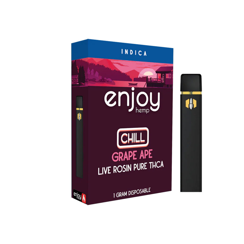 Enjoy Hemp Live Rosin Pure THCA 1ml Disposable for Chill - Grape Ape (Indica) Best Sales Price - Vape Pens