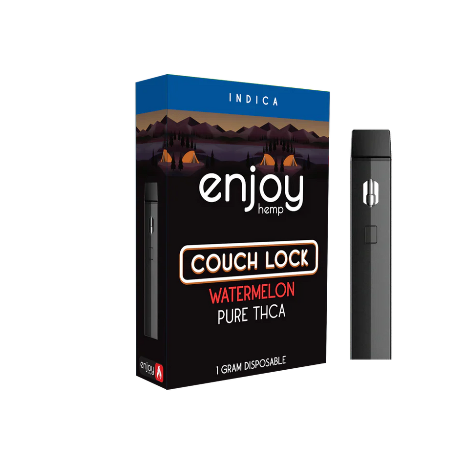 Enjoy Hemp Pure THCA 1ml Disposable for Couch Lock - Watermelon - Indica Best Sales Price - Vape Pens
